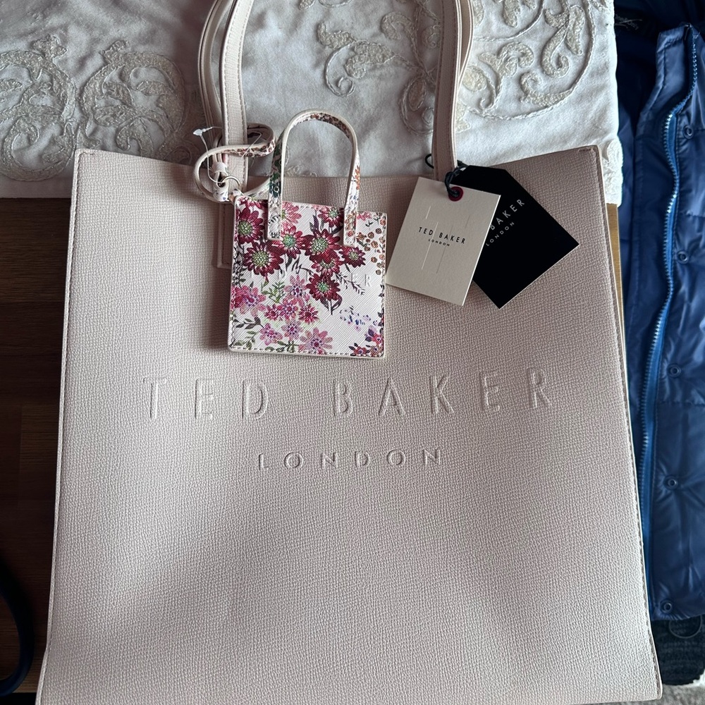 Ted Baker London Cream Tote with Floral Mini card Bag